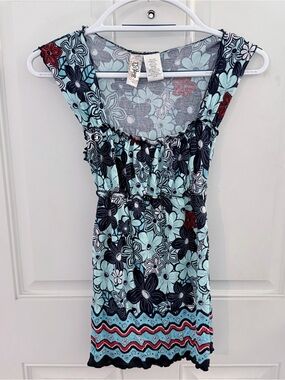 L8teR Vintage Blouse L | Floral Milkmaid Y2K Tie Back